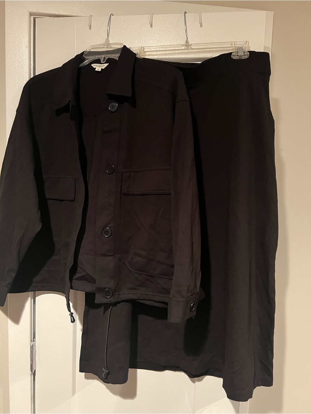 Maxx Studio  Jacket & Midi Skirt Set Black Knit